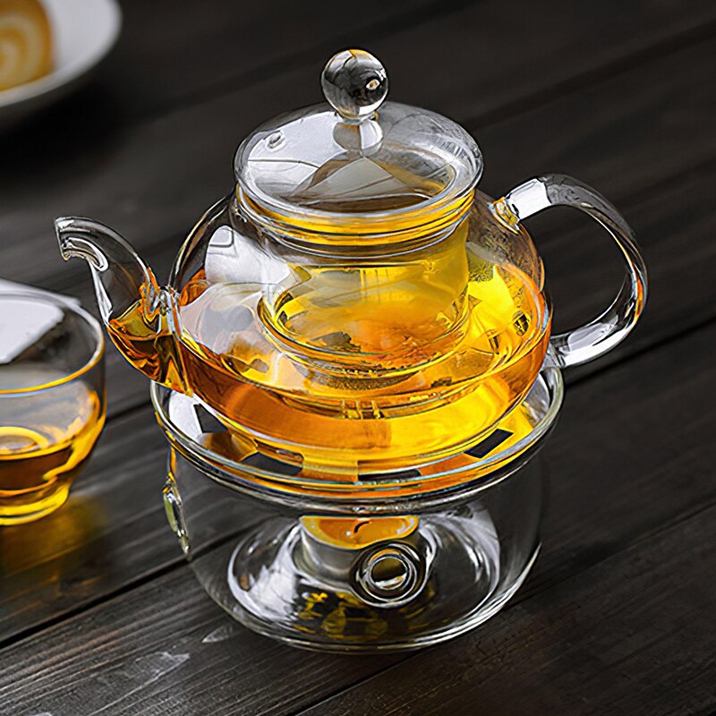 Heat-Resisting Teapot Warmer Thicken Glass Keep Warm Teapot Base Tea Accessories For Home Coffee Hotel Tea House Ornamental