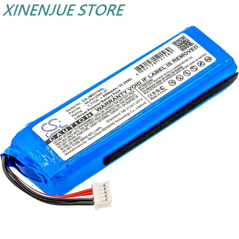 Bluetooth Speaker Battery 3.7V/6000mAh GSP1029102,MLP912995-2P for JBL Charge 2 Plus, Charge 2+