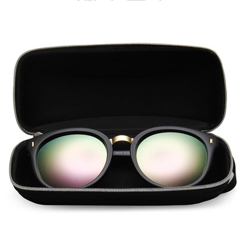 1Pc Protable Occhiali Da Sole di Protezione di Viaggio Pacchetto Del Sacchetto Del Sacchetto Della Cassa di Vetro Nero Della Chiusura Lampo Box Hard Chiusura a Cerniera Nero Accessori di Eyewear