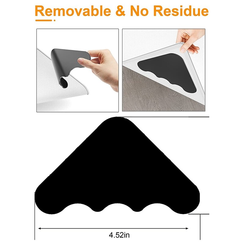12 Pcs Carpet Grippers,Anti-Slip Rug Grippers,for Hardwood Floors and Tile Floors,Washable and Reusable Carpet Grippers