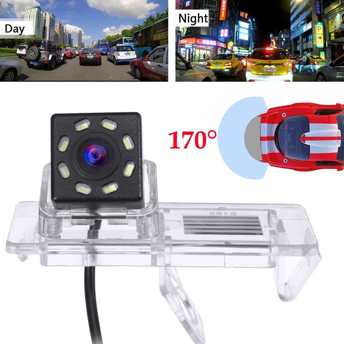 Bil bagudvendt back-up bakkamera sæt med 24 ben adapter kabel til renault clio 4 iv clear night vision rca