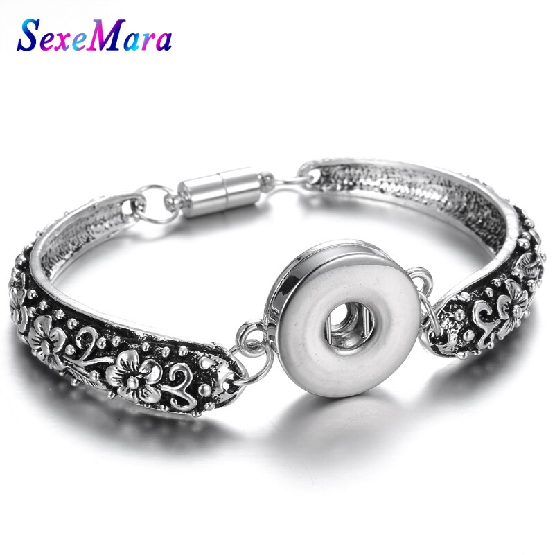 Metalen Drukknoop Armband Bohemian Magneet Snap Armband Horloges Vrouwen 18mm Snap Knoppen Verwisselbare Charm Sieraden: 3