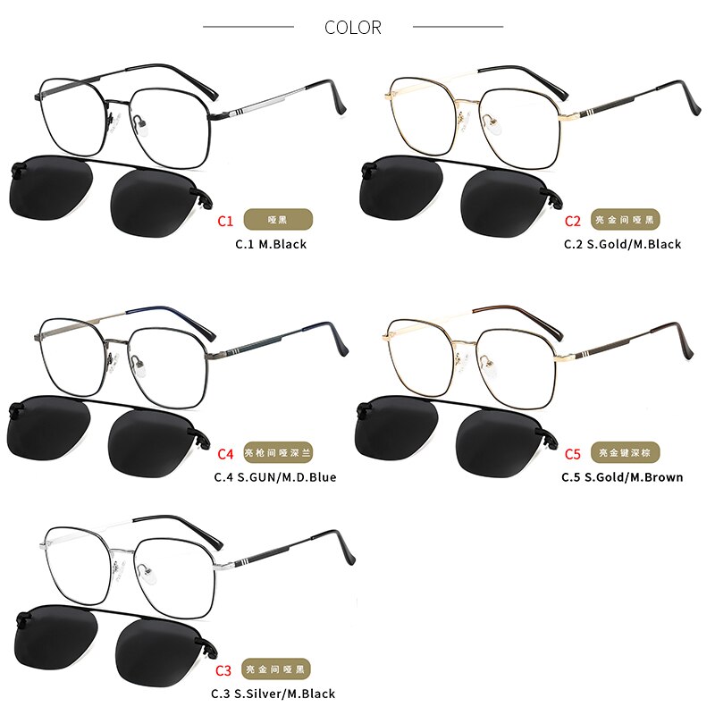 CEOFY-Montura de gafas magnéticas para hombre y mujer, anteojos para miopía con prescripción clara, montura polarizada
