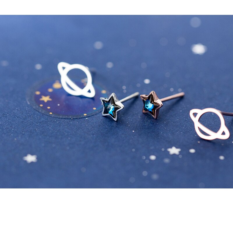 La Monada Orecchini con Perno per Le Donne in Argento 925 stella Universo bella Donne Orecchini in Gioielli Orecchini con Perno in argento sterlina 925