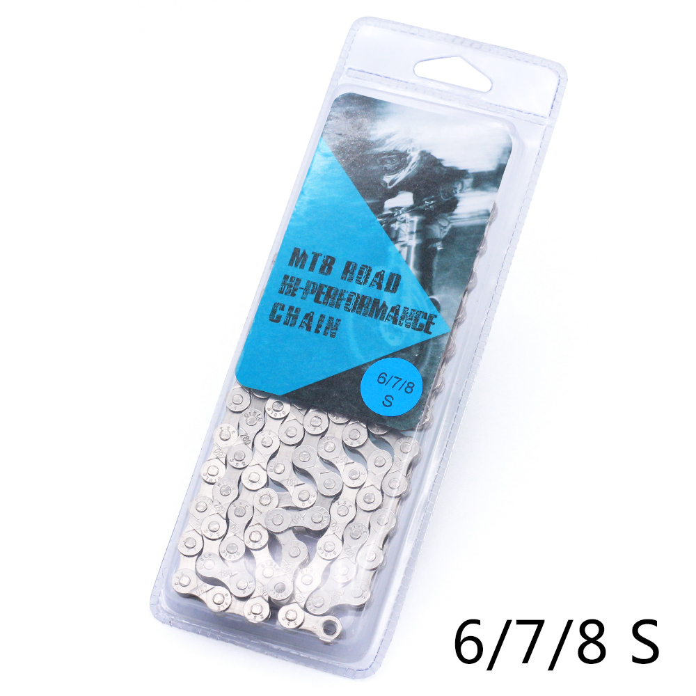 Everdawn Fietsketting 6/7/8 9 10 11 12 Speed Plating High End Staal Anti-Roest Bike Chain voor Mountain Road Bike116L: 6 7 8 Speed