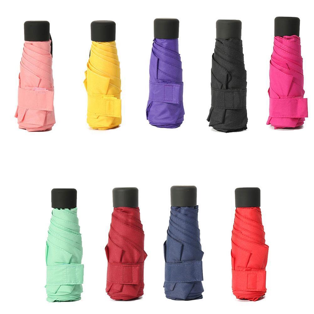 Draagbare Mini Capsule Vrouwen Pocket Paraplu Anti-Uv Regen Opvouwbare Paraplu Winddicht Paraplu Compact Paraplu Vijf Opvouwbare K0Z3