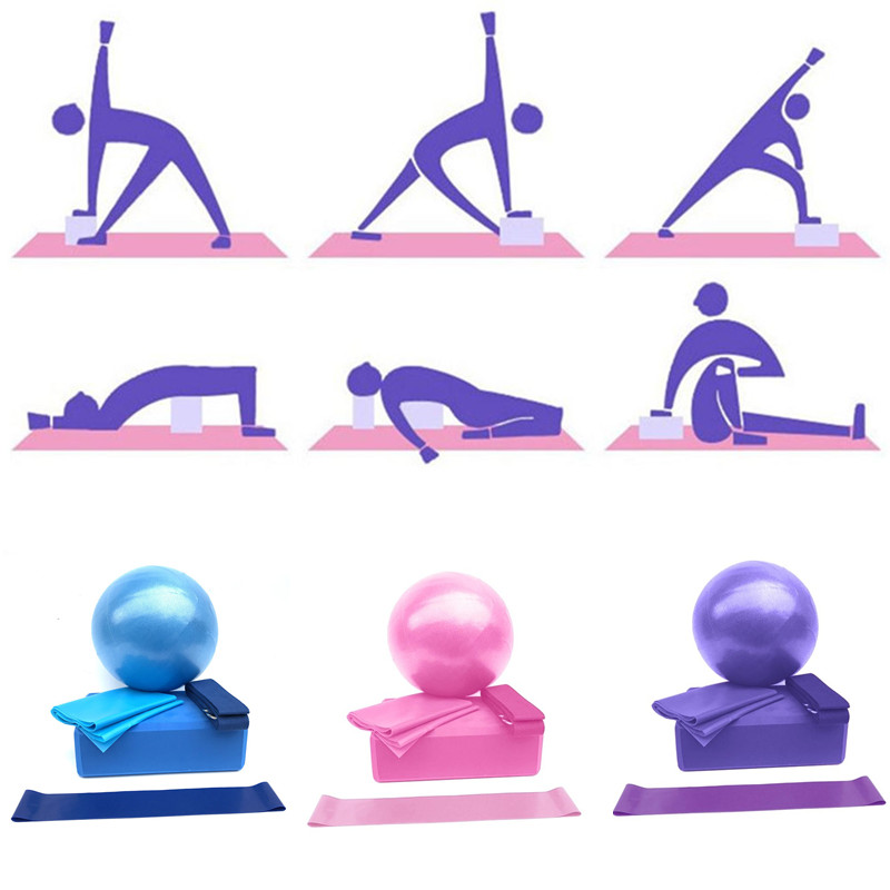 5 stk / sæt yogakugle yoga fliser strækbånd spændingsbånd latex modstand ring yoga fitnessudstyr