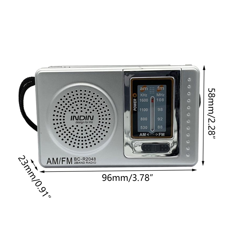 Portable AM/FM Radio Pocket Size 2 Band Radio Player with Telescopic Antenna Built-in Speaker for Elder Parents AXFY