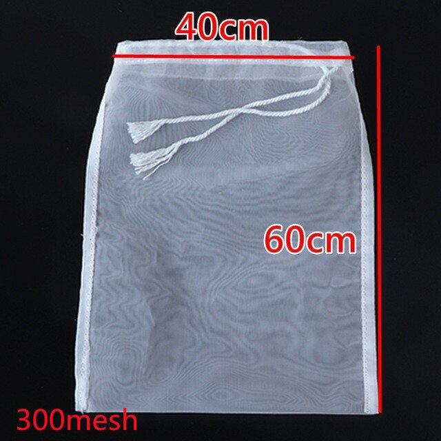 3 poser nøttemelkpose kommersiell gjenbrukbar mandelmelkpose sil finmasket nylon osteduk kaldbrygg kaffefilter 300 mesh: 300 mesh -45 x 60cm