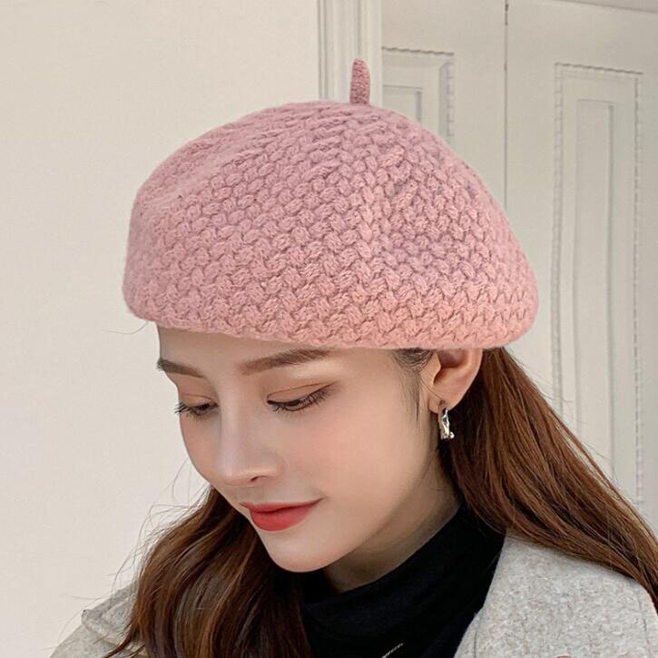 Vrouwen Hoed Mode Vrouwen Baret Cap Winter Warm Haak Gebreide Casual Franse Kunstenaar Beanie Hat Cap Hoofddeksels Fall Baretten