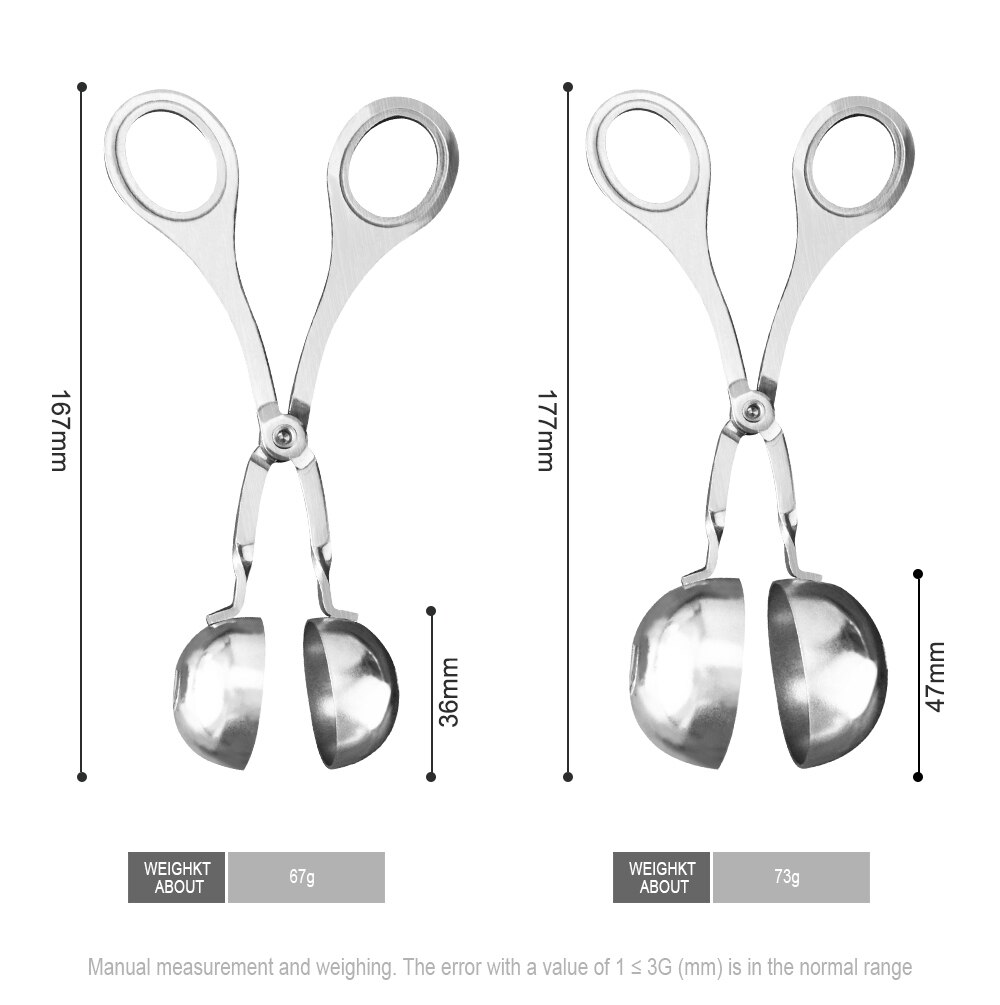 Meat Baller None-Stick Meatball Maker with Detachable Stainless Steel Meat Baller Tongs Cake Pop Ice Tongs Cookie Dough Scoop