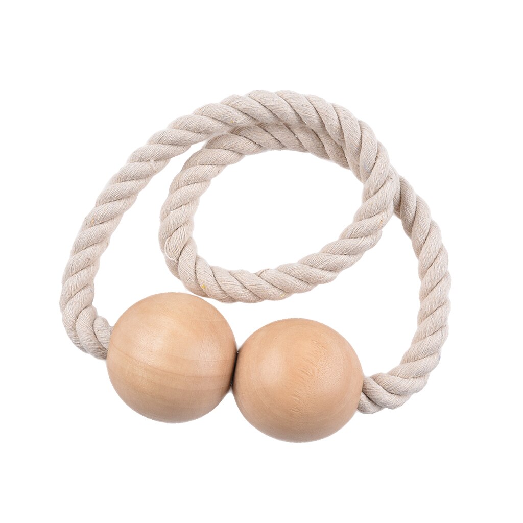 2 Stuks Hout Kralen Magnetische Tie Terug Gordijn Gordijn Clips Houden Backs-10 Kleuren Beschikbaar: Beige