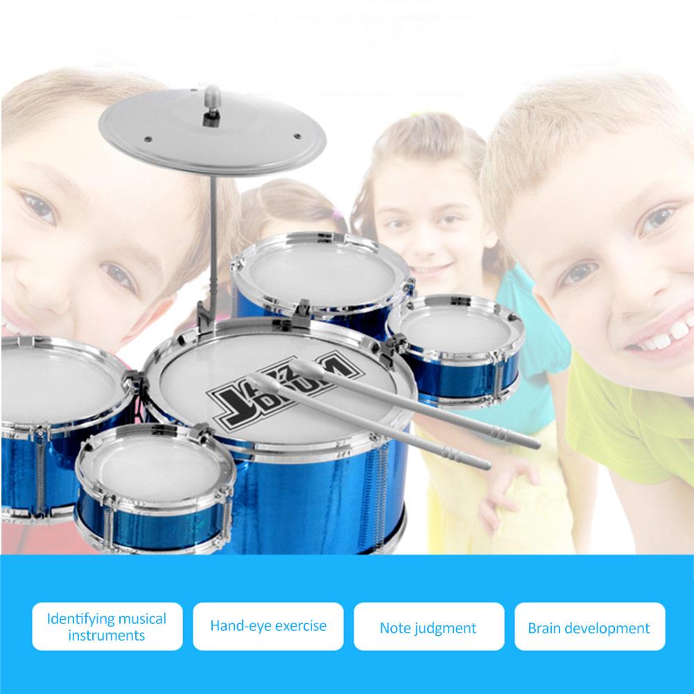 Children Kids Practicing Jazz Drum Set Kit Musical Educational Instrument Toy For Over 3 Years Old