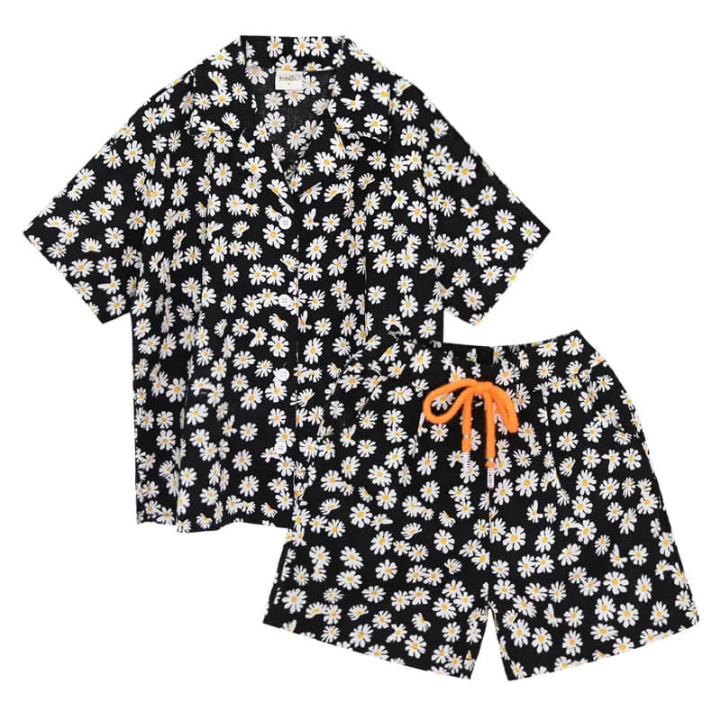 Costume d&#39;été marguerite pour enfants, nouvelle Version coréenne pour garçons, chemise à revers à manches courtes, imprimé Floral, ensemble deux pièces, 2022