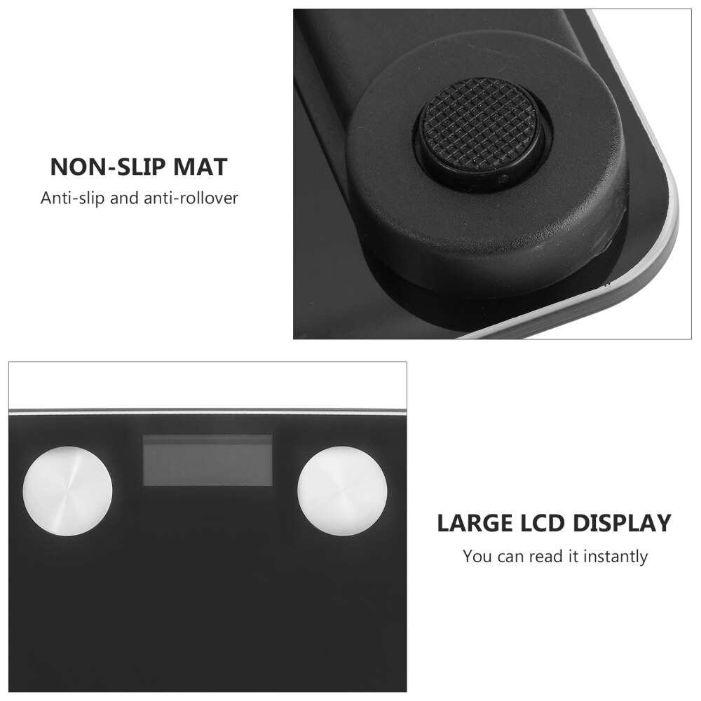 Body Fat Scale Smart Digital Bathroom Wireless Weight Scale Body Composition Analyzer without Battery (Black)