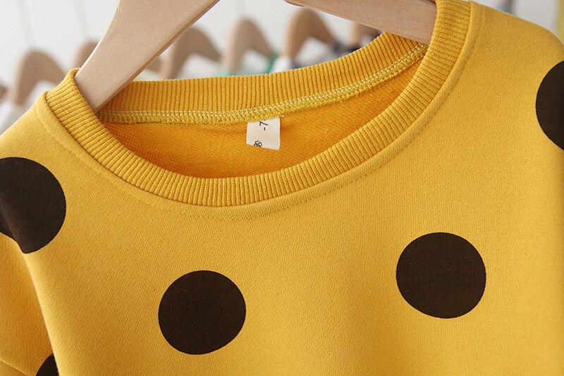 Baby Lente Herfst Kleding 1-6T Baby Kids Baby Meisjes Top Overhemd Sweatshirt Lantaarn Lange mouw Stippen Shirts