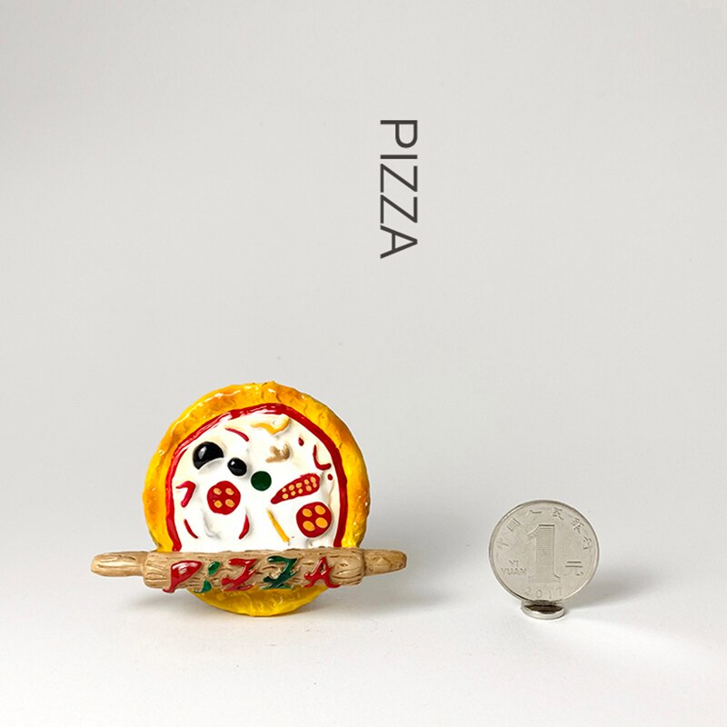 Mad brød rødvin harpiks køleskab klistermærker magnetiske klistermærker hjem dekorative klistermærker pizza køleskab magneter besked klistermærker: Pizza