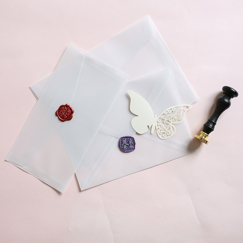 50Pcs/lot 17.5cm ~ 23cm translucent mailer/ envelope DIY parchment paper envelopes for Wedding Party Invitation Card Envelopes
