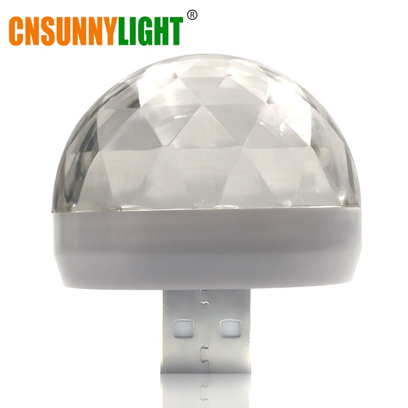 Cnsunnylight mini led auto decoratieve interieur neonlampen usb sfeerlicht dj rgb kleurrijke muzieklamp disco feest autostyling: Wit met usb