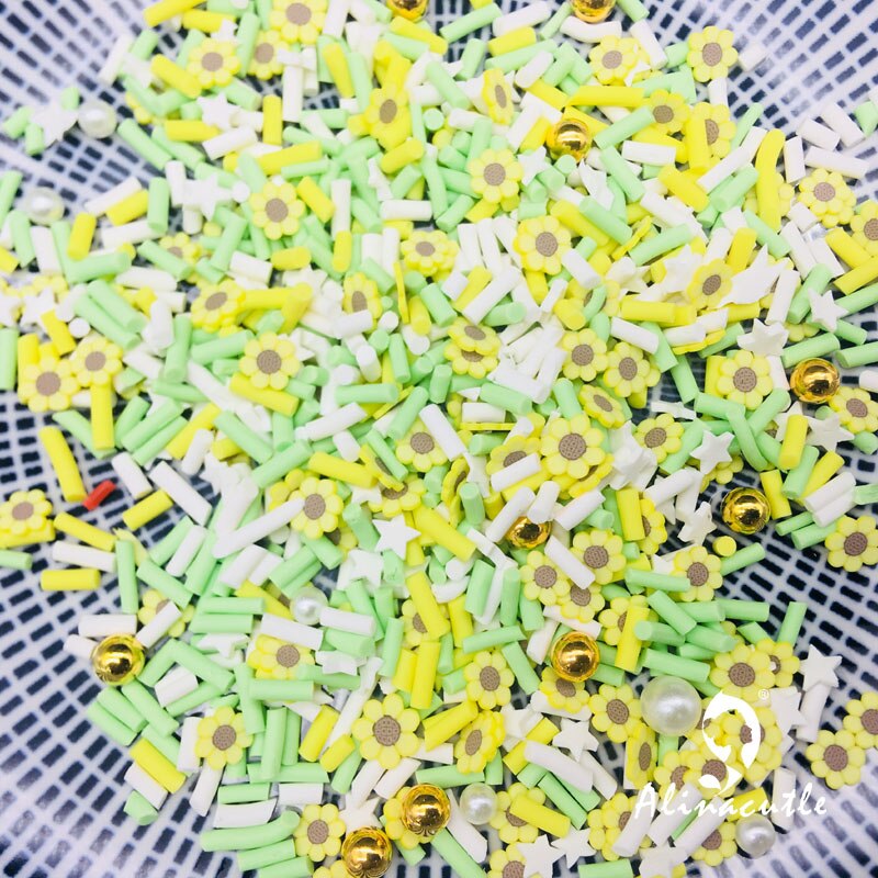 20G Kerst Halloween Plakjes Pailletten Levert Nagels Art Polymer Clear Clay Accessoires Diy Pailletten Plakboek Shakes: Green Flower