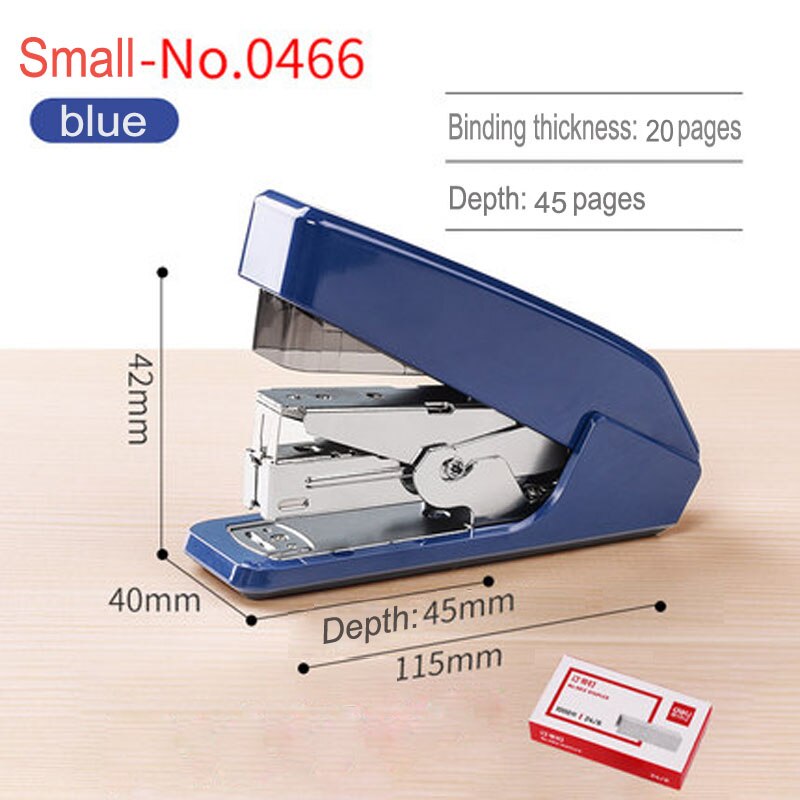 Deli Multi-functional Power-Saving Stapler Office Supplies Student Special Small/Medium/Large stapler standard practical stapler: Small - 0466 blue