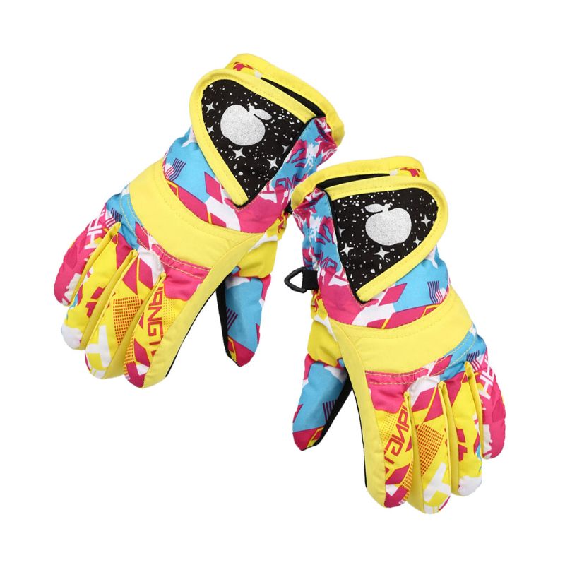 Waterproof Winter Skiing Snowboarding Gloves Warm Mittens For Kids Full-Finger Gloves Strap for Sports, Skiing, Cycling: 3