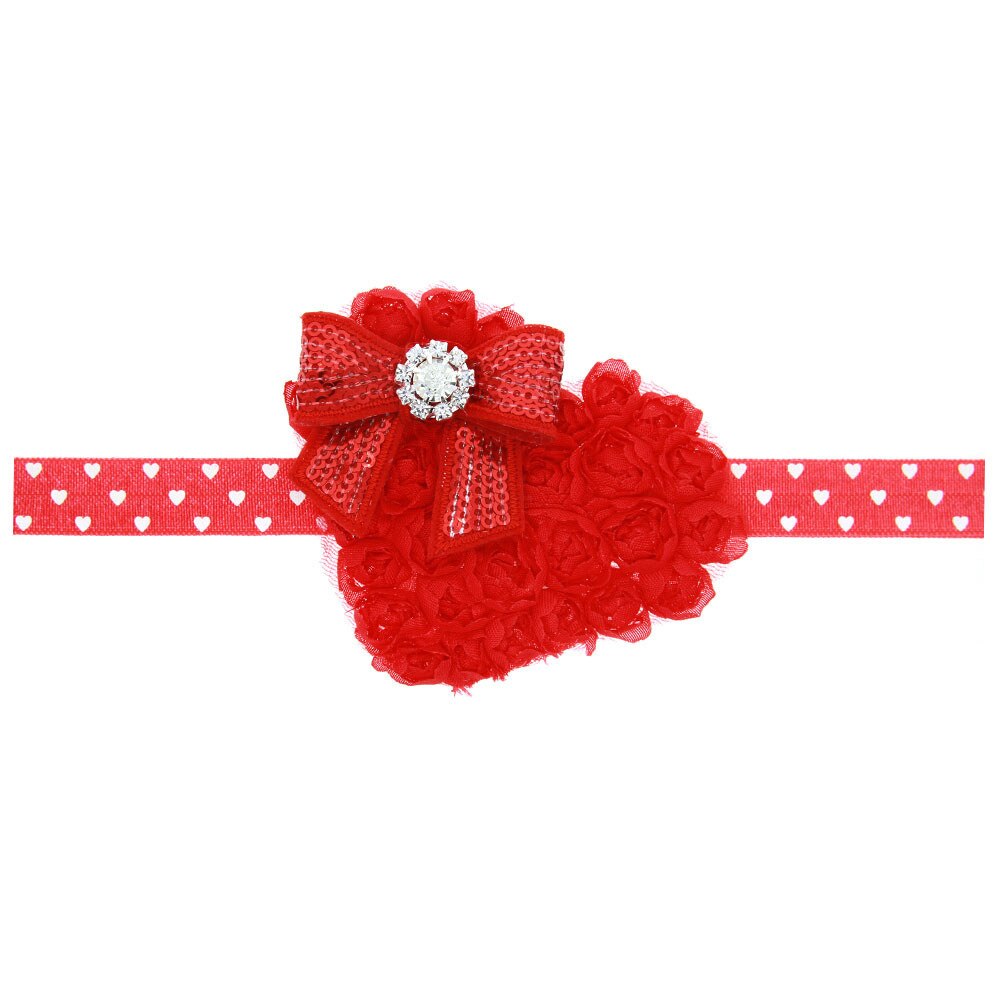 ABDO Small Flowers Elastic Baby Headband For Girls Love Valentine's Day Costume Baby Hair Accessories Girl Hairband: Love