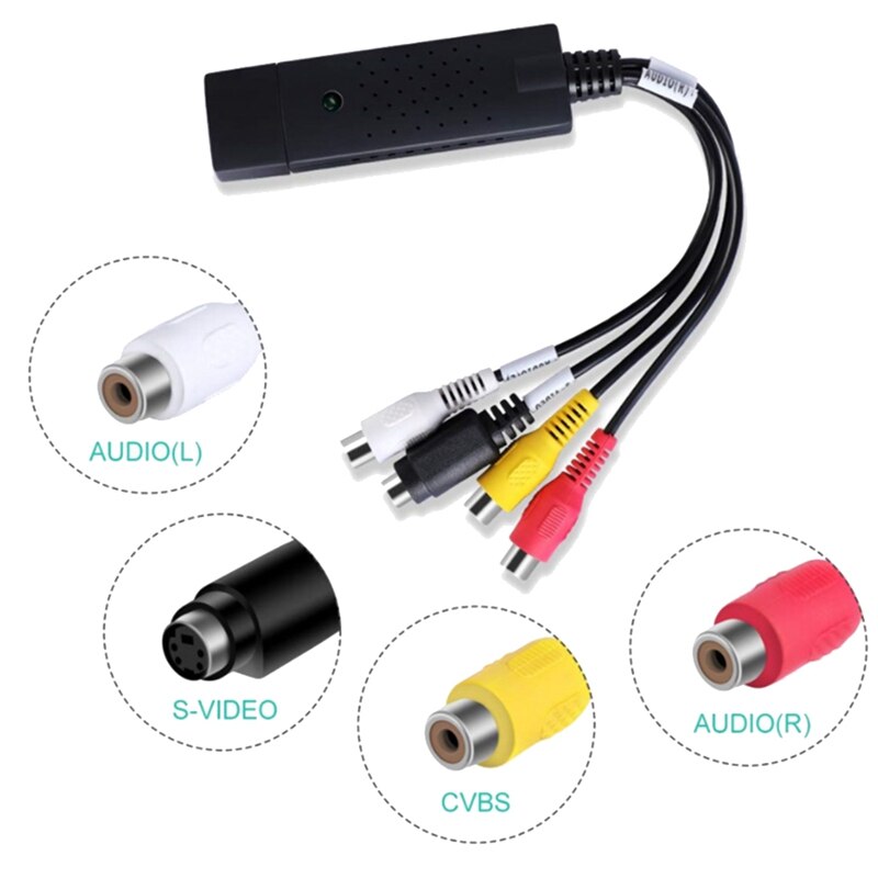VHS to Digital Converter USB 2.0 Video Converter Audio Capture Card VHS Box VHS VCR TV to Digital Converter