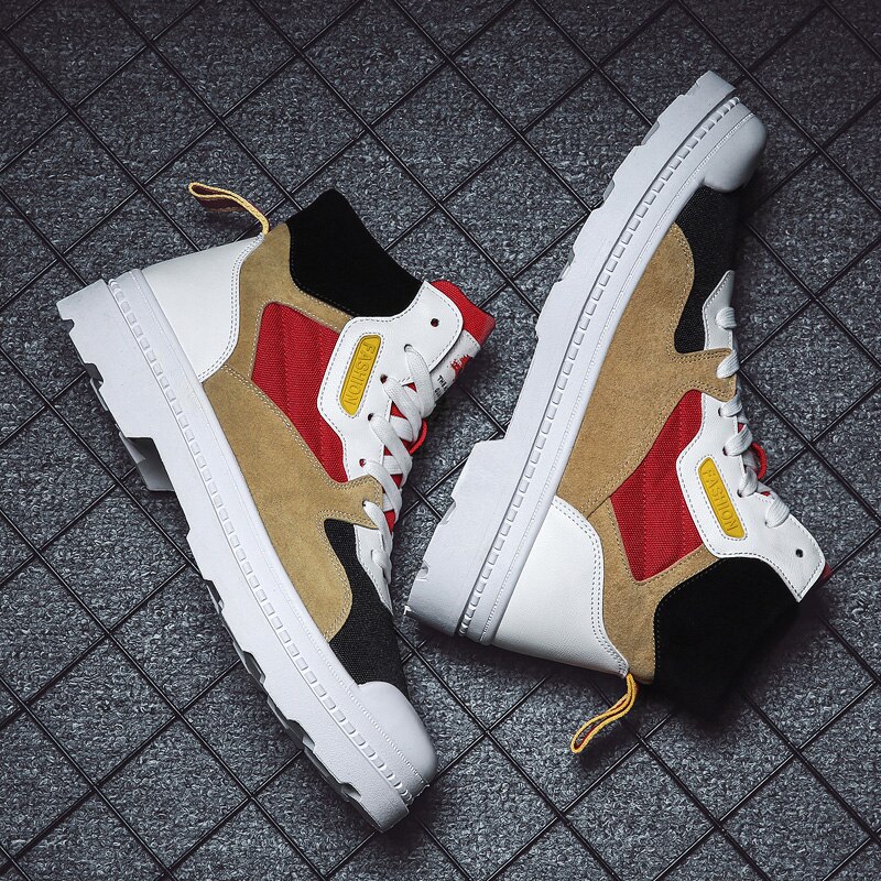 Herre high top canvas sneakers trend komfortable mande fritidssko udendørs skridsikker åndbare herresko