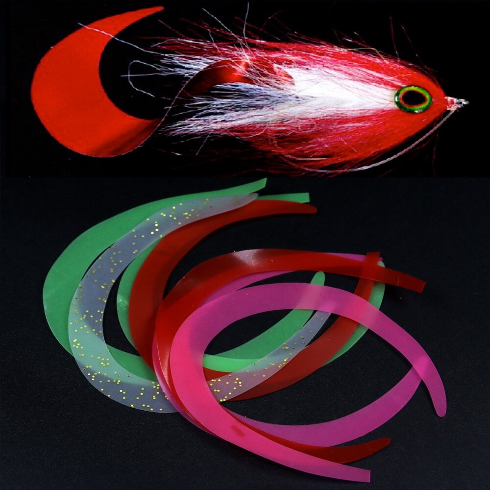 Wifreo 100pcs Size M Razer Thin Pike Salmon Steelhead Saterwater Fly Tying Wiggle Tail for Streamers Pink White Green Red Orange