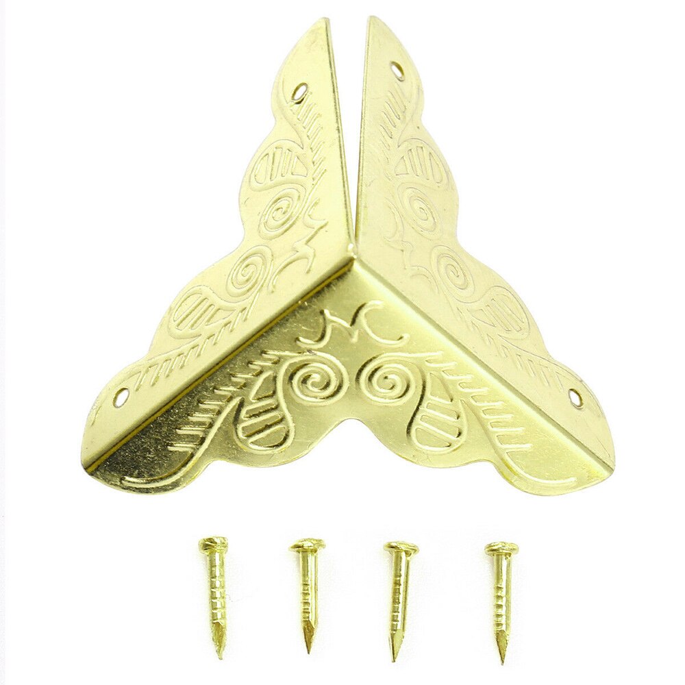 40pcs 25mm Furniture Classical Wrap Angle Antique Furniture Corner Protector Decorative Box Case Table Pad