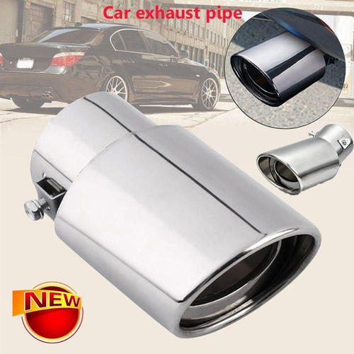 Embout de silencieux d'échappement universel en acier inoxydable chromé, queue de voiture arrière droit rond, accessoire