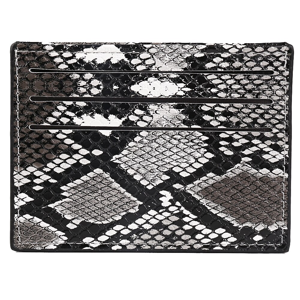 Serpentine Mini port-carte femmes petits portefeuilles en cuir PU nouvelle porte-monnaie peau de serpent dames femme tendance concepteur: Black