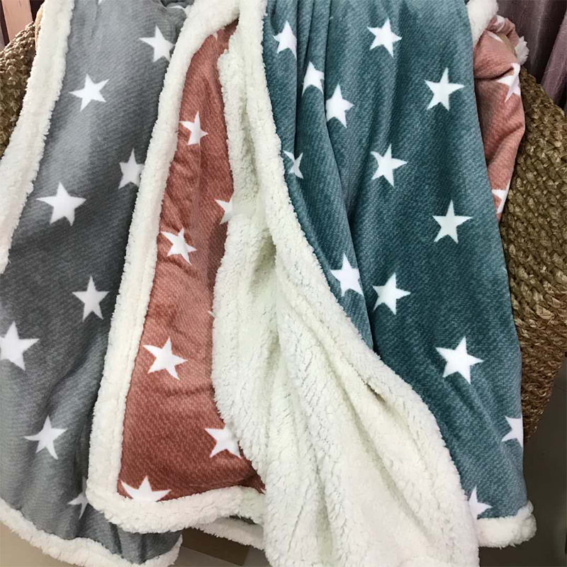 Winter Double-sided Thickened Edelweiss Duvet Cover Cute Cartoon Baby Duvet Cover Sofa Cover Blanket AB Flannel Cover Blanket