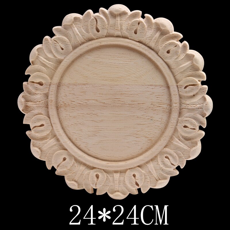 Solid Wood Decal Wood Carving European Round Patch Wood Carving Furniture Decoration Cabinet Door Cabinet Bed Flowers Wood Decal: B139-7