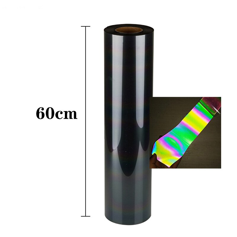 Free Ship 60 x 100cm Reflective Seven Bright Silver Gray Color Lettering Film Rainbow Flash High Elastic Heat Transfer Vinyl