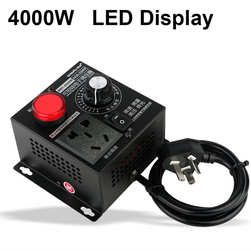Ac 220v 4000w scr elektronisk spenningsregulator temperatur motor viftehastighetskontroll dimmer elektrisk verktøy justerbar