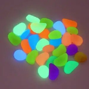 DIY Fish Tank Glow In Dark Colorful Luminous Stone Night Fluorescent Ghost Bottom Landscape Walkways Garden Path Patio Lawn: Mixed 30pcs / Army Green