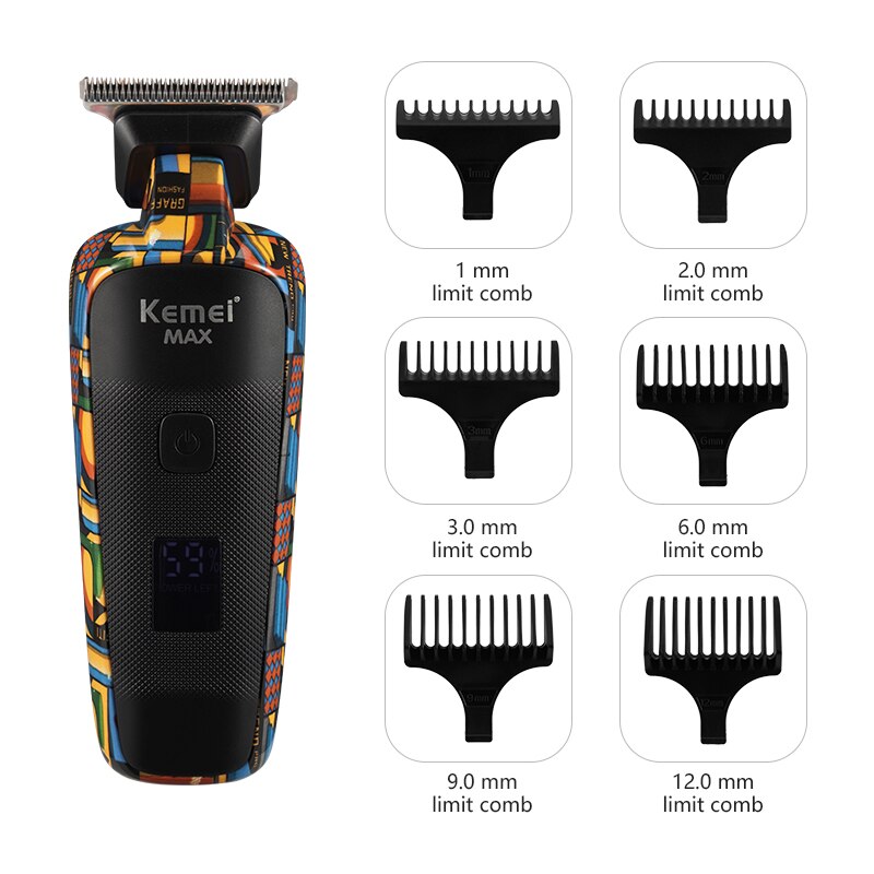 Kemei – tondeuse professionnelle pour hommes, rasoir USB pour couper les cheveux et raser la barbe