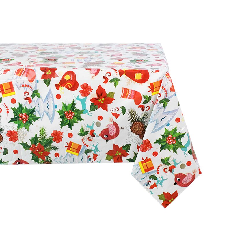 1pc 108 x 179cm jul pvc bordsduk jul dekorationer tryckt bordsduk bord täcka hem jul fest middag dekoration: B06