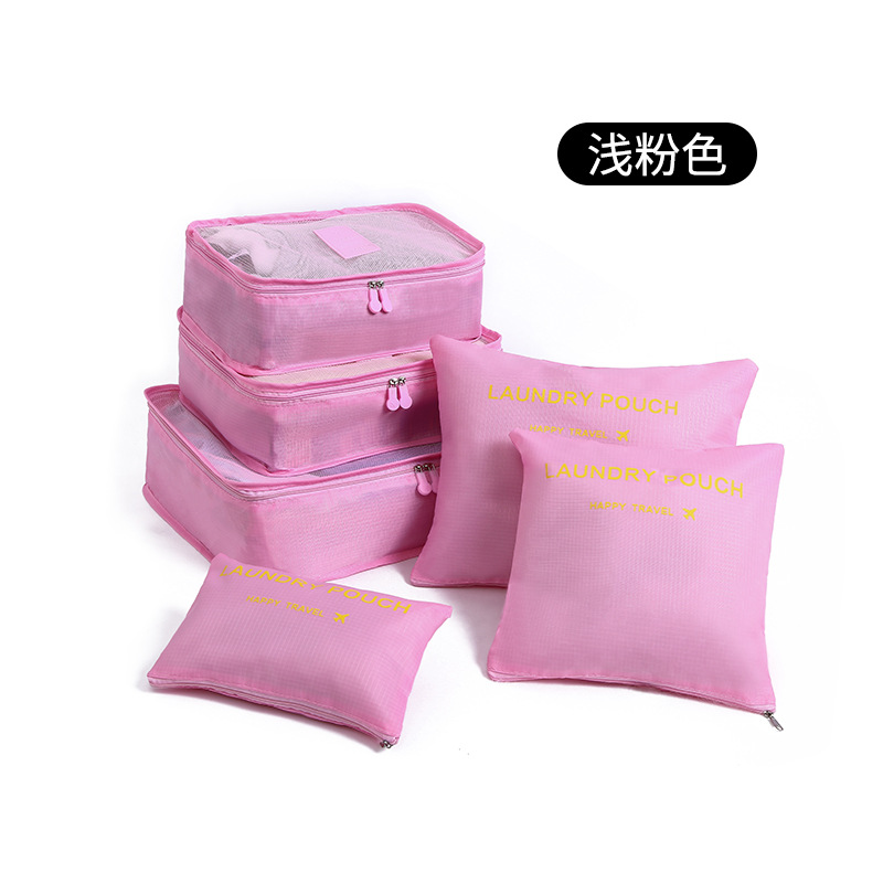 6 Stuks Set Reis Opbergzakken Koffer Inpakset Opbergdozen Draagbare Bagage Organizer Kleding Schoen Opvouwbare Organizer: GRIJS