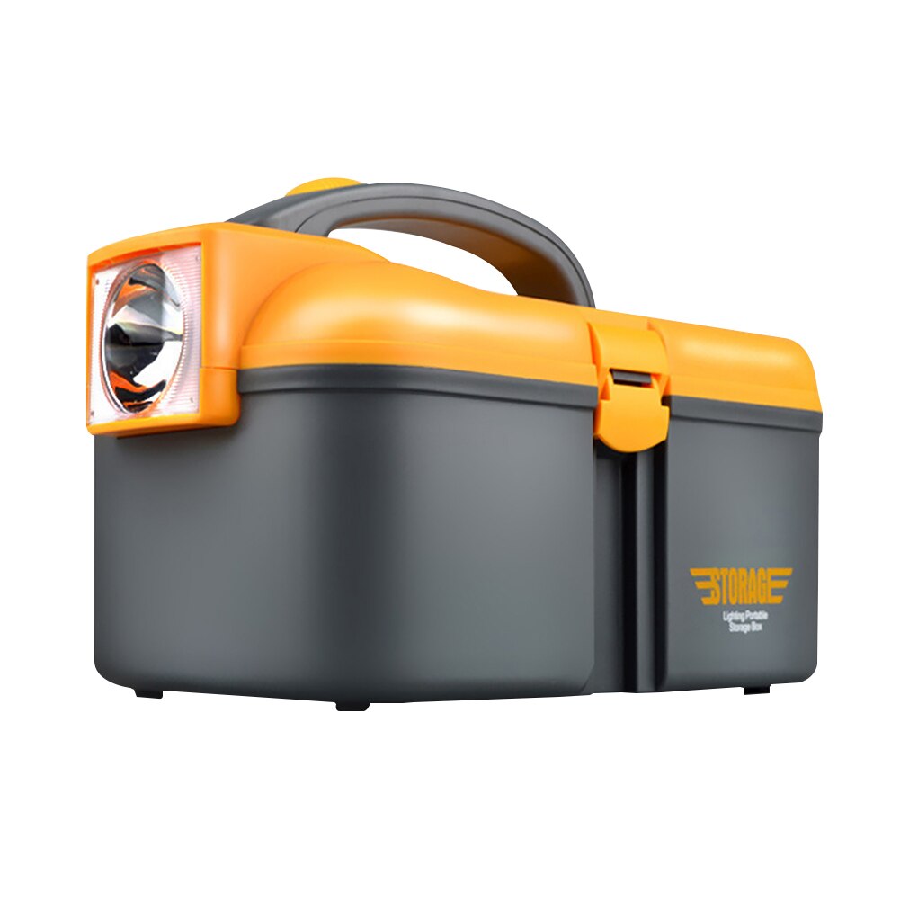 Tool Box Outdoor Fishing Multifunctional Storage Tray Portable Craftsman Electrician Repair Garage Home Organizer With LED Light