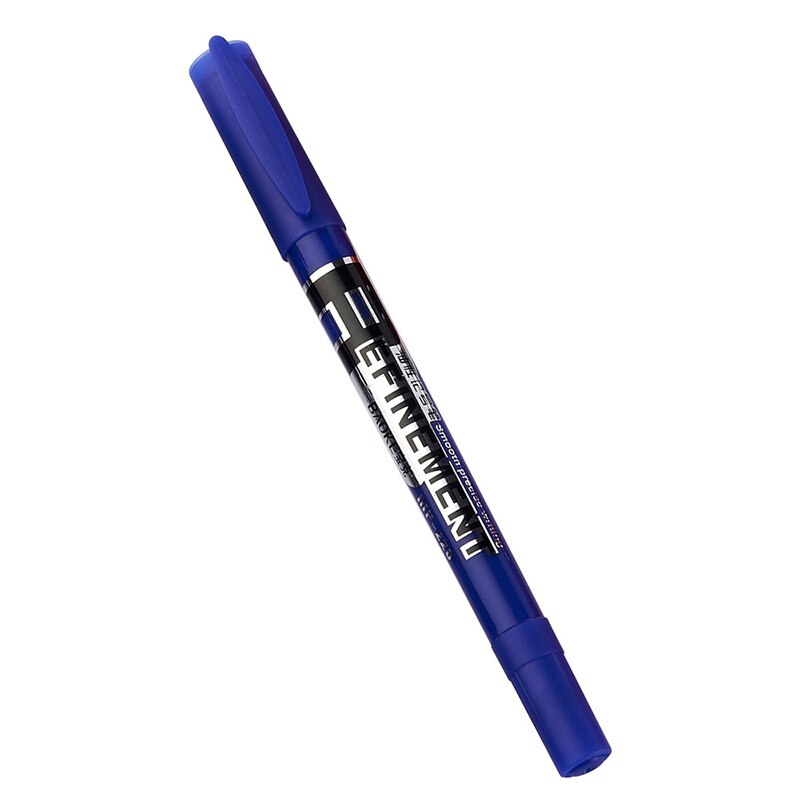 1 Pcs Red/Blue/Black The Office Supply Double-head Marker Pen Stationery Oily Markers Fast Dry Marker Pens: Blue