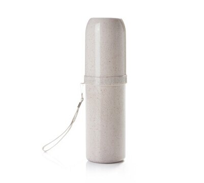 Bärbar rese tandkräm tandborste hållare lock fall hushållsförvaring kopp utomhus hållare badrum accessorie: Beige