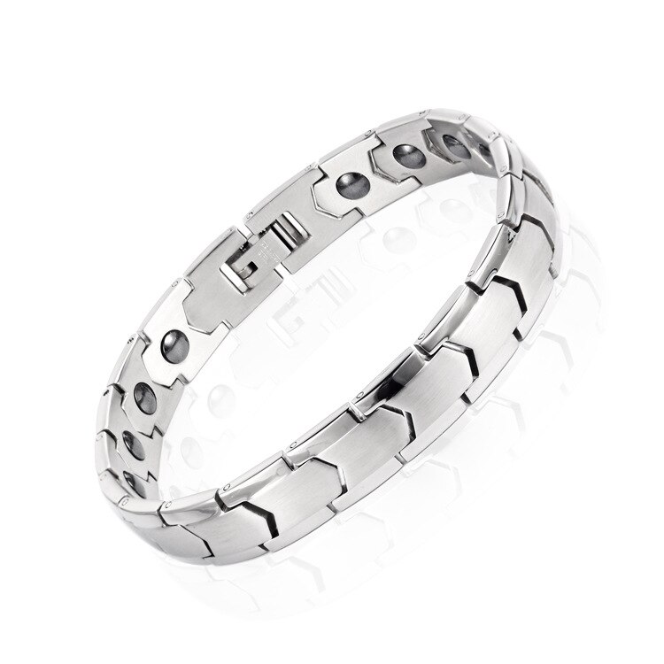 MADALENA SARARA Prämie Titan Stahl Energie Armbinde Frauen Germanium Magneten Negativ Ionen Intarsien Gesunde: Heißes Stempeln