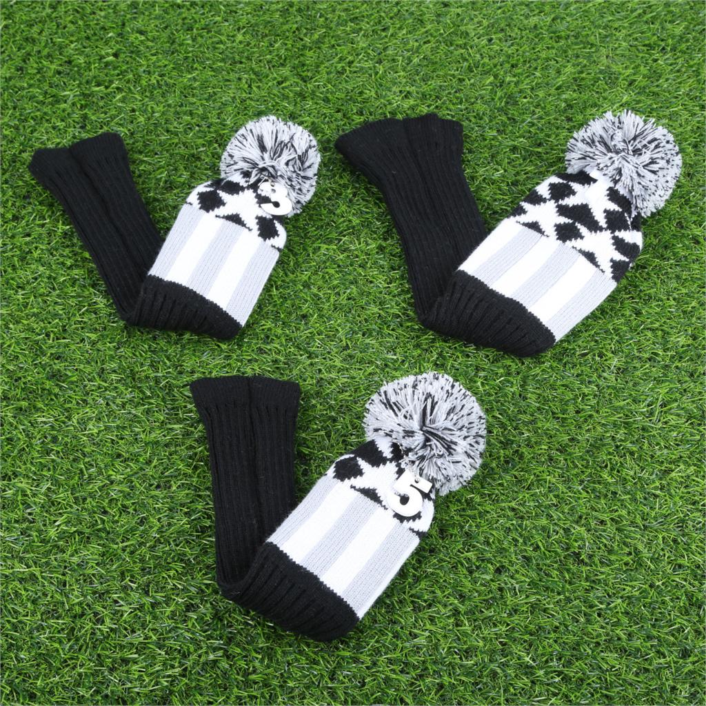 3Pcs No. 1 3 5 Golf Club Head Covers Set Knitted Fabric Sock Golf Headcover For Callaway Driver/ Fairway Woods