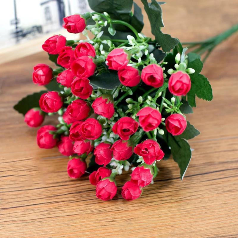 36Heads/1Bunch Kunstmatige Decoratieve Party Zijden Nep Bloemen Pioenen Voor Home Hotel Decor Diy Bruiloft Decoratie Bouque: red