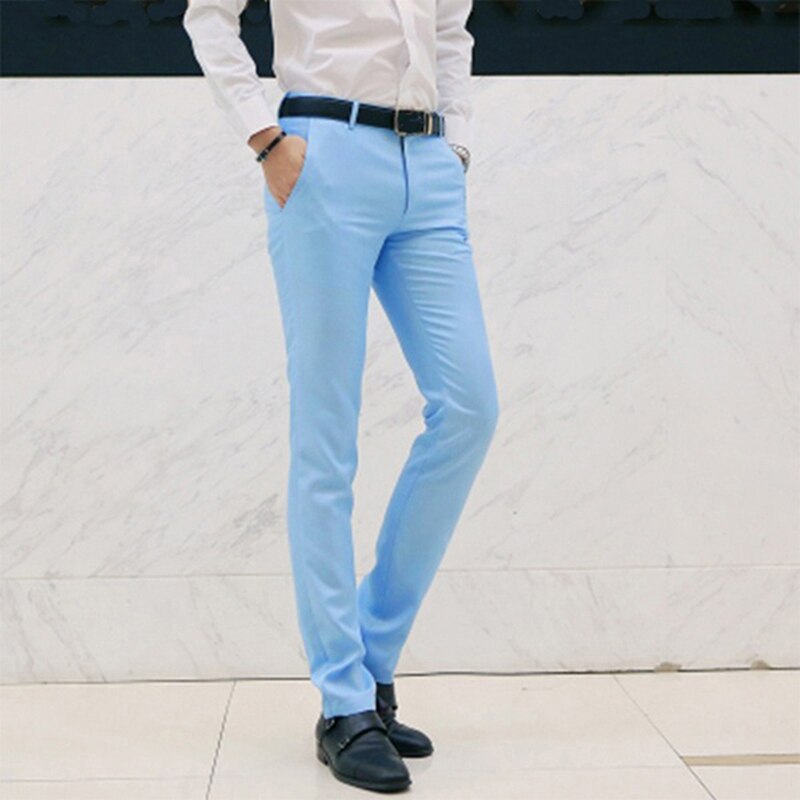 Herre jakkesæt bukser business bukser lige mandlige bukser slim fit smart klassiske bukser kjole bukser herre tøj