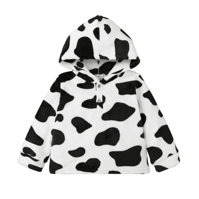 printemps automne bébé filles à capuche Sweatershirt infantile pulls à capuche de vache motif impression manteau chemise enfant en bas âge fille vêtements