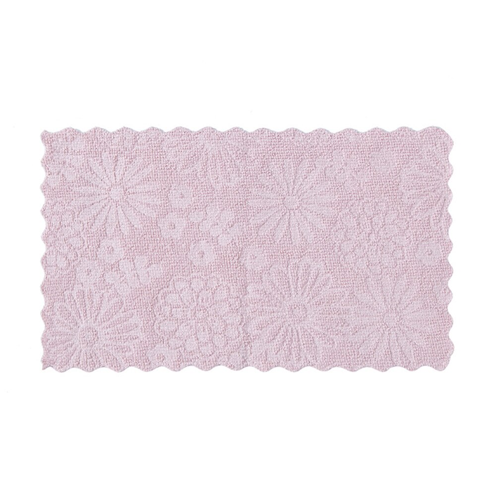 Bloemen superabsorberende schoonmaakdoek, poetsdoek, vaatdoek, keukengootsteen, microvezel schoonmaakdoeken: Lichtroze